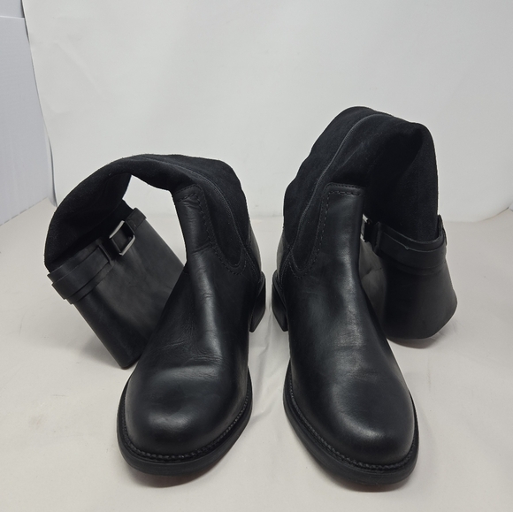 Clarks Expandable Calf Womens Riding Boots Sz 9M & 10M Maye Carly Black Leather - Picture 7 of 16